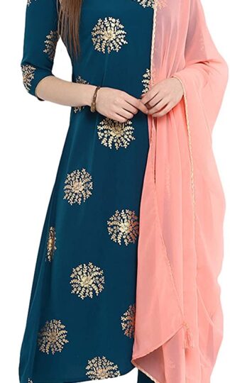 Janasya Indian Women's Tunic Tops Crepe Kurti Set with Dupatta for Women